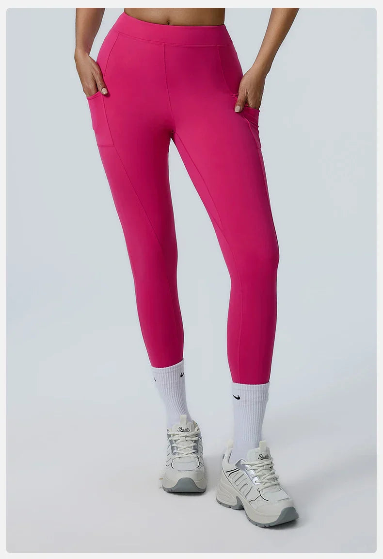 Sports Leggings For Women High Waist impact Leggings Workout Fitness Tights Athletic Wear Yoga Pants With Pocket Gym Clothing