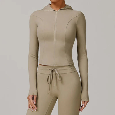 Women Sports Zipper Jacket Yoga Long Sleeved Shirts Summer Sun Protection Clothing Fitness Running Gym Tops UV Resistant Coat