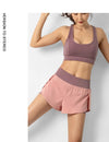 Sport Shorts Women Sportswear Double-deck Running Shorts Yoga Bottoms Summer Gym Fitness Training Jogging Short Pants