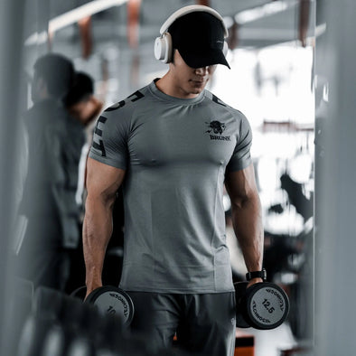 Fitness Sports Men T Shirt Training Muscle Breathable Tops Gym Exercise Short Sleeve Men Clothing 2025 Summer Quick Drying Tees