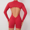 Women Gym Suits Women V Back Scrunch Whole Suit Push Up Sports Suit Women Fitness Suit with Zipper Training Clothes One-Piece
