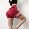 Sexy Shorts Women Sport With Pocket Buttocks Fitness Summer High Waist Tights Leggings Push Up Female Shorts Gym Clothing Pants