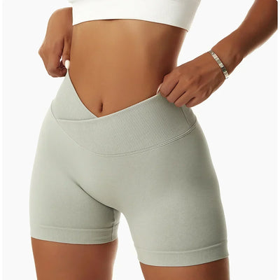 Women's fitness shorts  high-waisted buttock-lifting  tight  quick-drying  sporty yoga three-quarter shorts