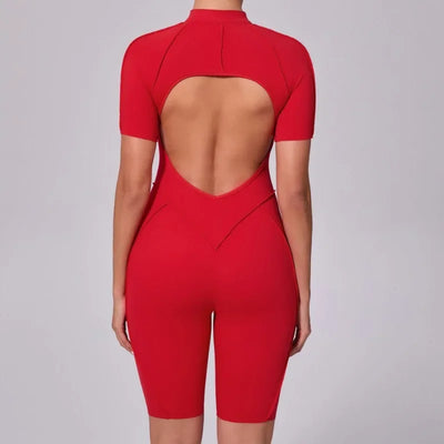 Women‘s Sports Jumpsuits Sets Fitness Combination impact bodysuit Shorts Outdoors Gym Workout Sexy Sports Jumpsuit kit Clothes