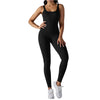 Women's Fitness seamless jumpsuit Solid Color Sports Jumpsuit Fitness Yoga Suit Jumpsuit Set Summer Ribbed Shapewear