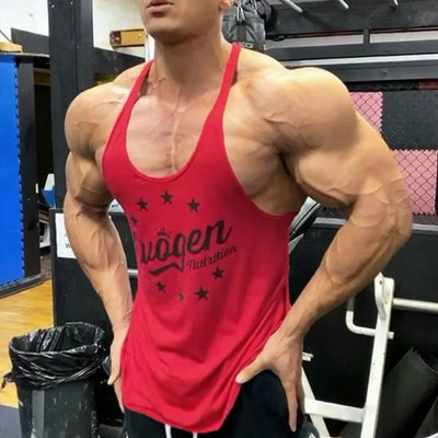 Men's Muscle Fitness Vest Breathable Quick-Dry Gym Workout Tank Top for Summer Running Bodybuilding Trendy Casual Sportswear