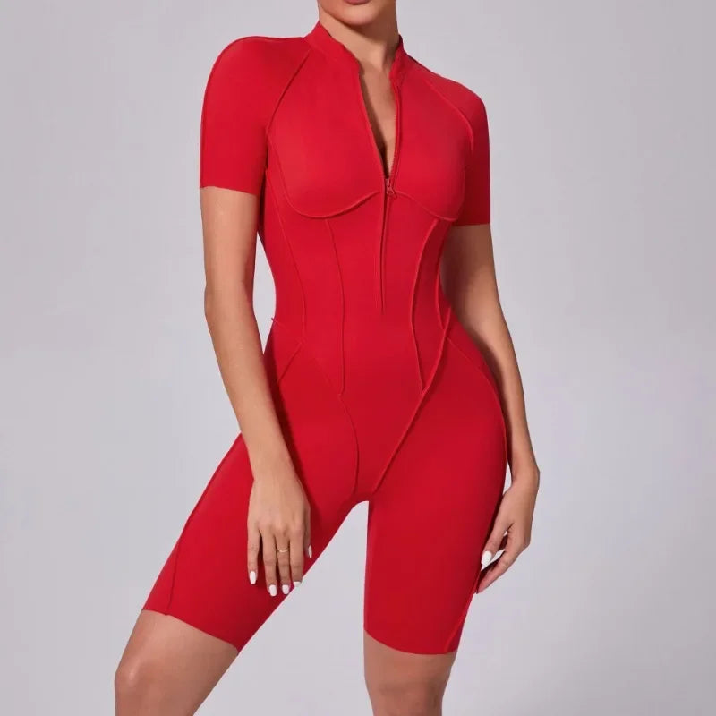 Women‘s Sports Jumpsuits Sets Fitness Combination impact bodysuit Shorts Outdoors Gym Workout Sexy Sports Jumpsuit kit Clothes