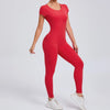 Women's Yoga Jumpsuit Fitness Sport Set Overalls Gym Clothing Wear Pilates Workout Clothes Women Short Sleeves Outfit Activewear