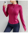 Women Yoga jacket Gym Wear zipper long sleeve fitness woman Jackets Coat