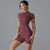 Yoga Set Women's Jumpsuits One-Piece Suit Zipper Short Sleeve Gym Push Up Workout Clothes Fitness Bodysuit Sportswear Tracksuit