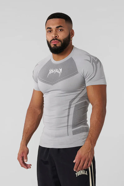 2025 YOUNGAL New Men's Fitness T-shirts clothing  sports Tshirt tights high elastic training short sleeve fitness man clothing