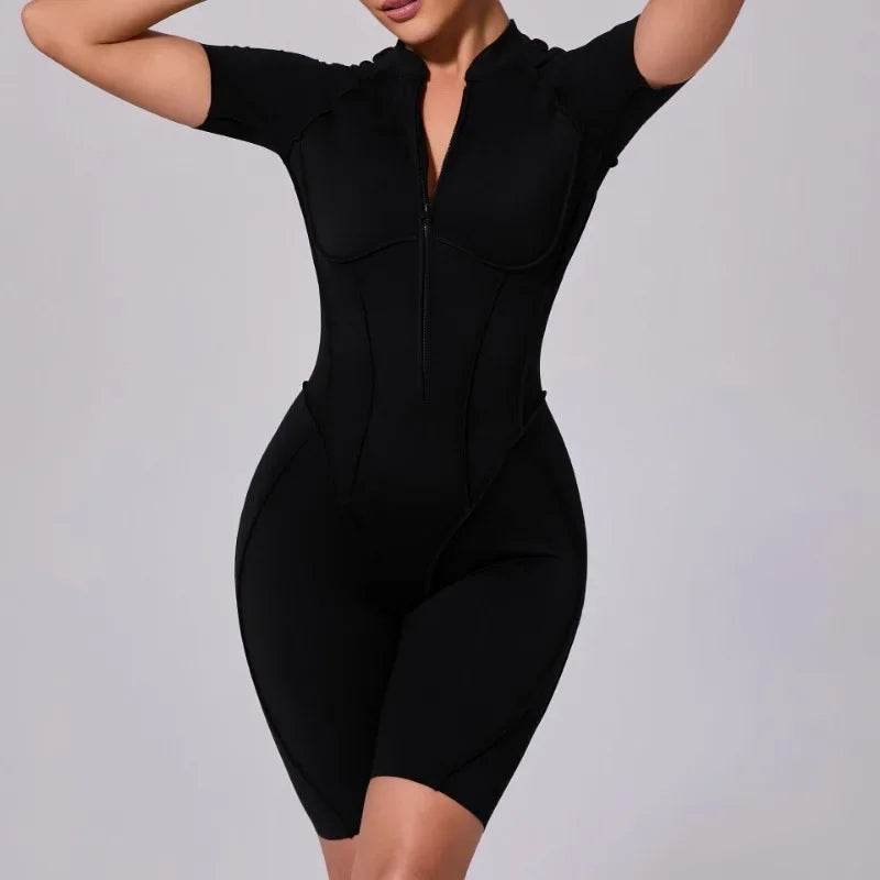 Women‘s Sports Jumpsuits Sets Fitness Combination impact bodysuit Shorts Outdoors Gym Workout Sexy Sports Jumpsuit kit Clothes