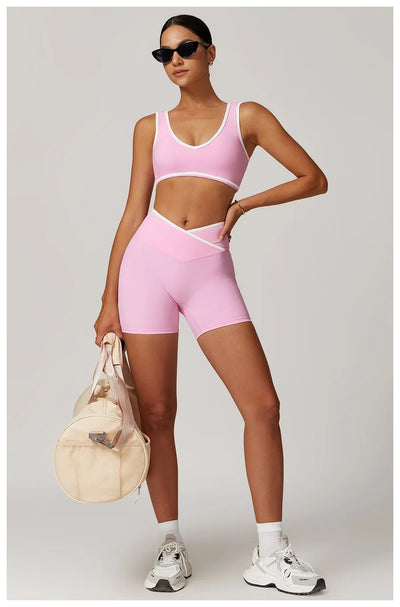 Yoga Shorts Women Fitness Shorts V-shaped Waist Running Cycling Shorts Breathable Sports Leggings High Waist Workout Gym Shorts