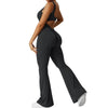 Women Gym Set Training Yoga Suit Sportswear Sports Jumpsuit Fitness Rompers Stretch Female High Waist  Seamless Flare Pants