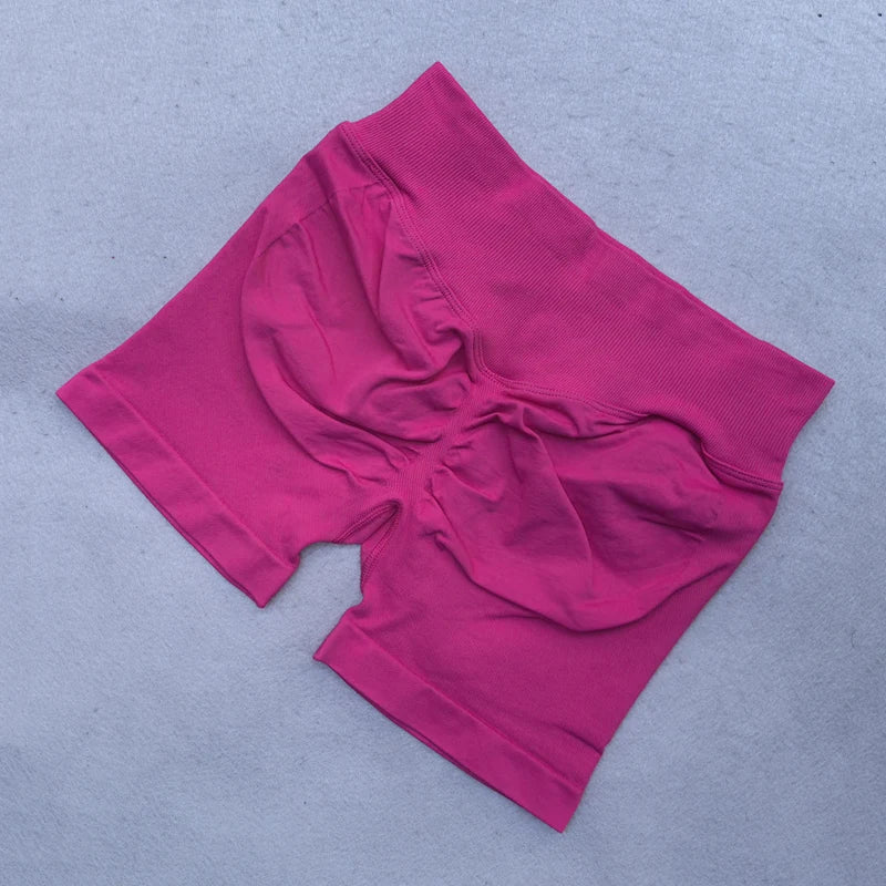 Sports Shorts Women Low Ribbed Waistband Yoga Shorts Seamless Workout Gym Scrunch Shorts Booty High Stretch Running Shorts