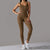 Women's Fitness seamless jumpsuit Solid Color Sports Jumpsuit Fitness Yoga Suit Jumpsuit Set Summer Ribbed Shapewear