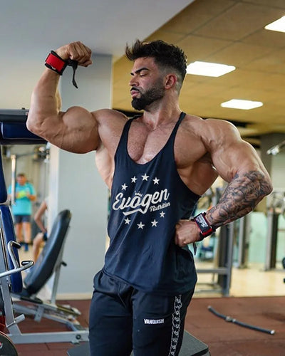 Men's Muscle Fitness Vest Breathable Quick-Dry Gym Workout Tank Top for Summer Running Bodybuilding Trendy Casual Sportswear