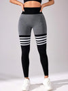 Women V Back Line Leggings Butt Lifting Gym Fitness Athletic Workout Elastic Leggins Outdoor Yoga Pants Sports Training Tights
