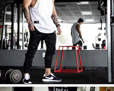 Men's Brand Gym Clothing Bodybuilding Singlets Sports Tank Top Man Fitness Shirt Muscle Guys Sleeveless Vest Casual Cotton Top