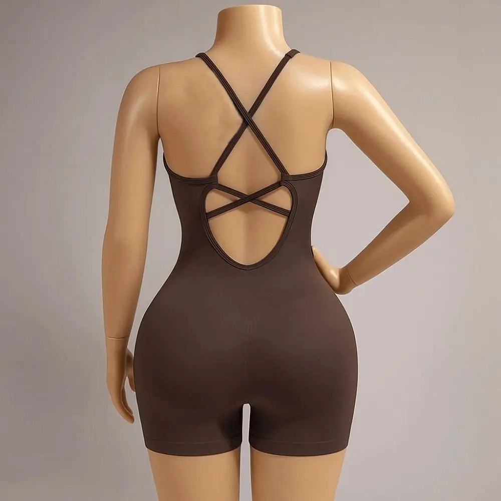 Fitness Leggings Women Yoga Bodysuit Shorts Lift Butt Slim Fit Women Jumpsuit Sportswear High Waist Breathable Sports Underwear