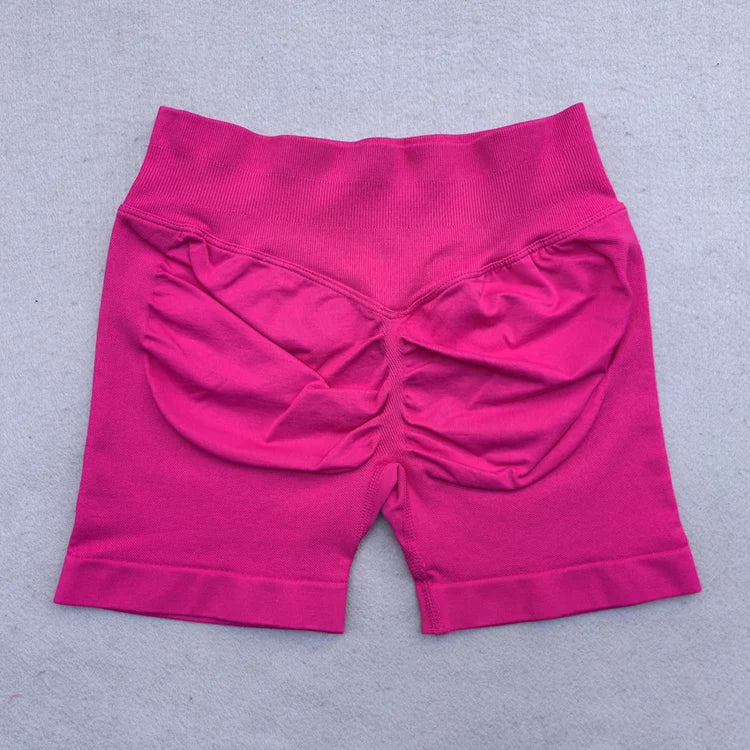 Gym Shorts Women Fitness Sports Biker Shorts 4.5" Low Ribbed Band Yoga Shorts Workout Scrunch Butt Seamless Leggings