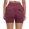 Womens Workout Shorts with Pockets Scrunch Butt Gym Biker Shorts High Waisted Booty Cargo Pants Yoga Running Leggings Activewear