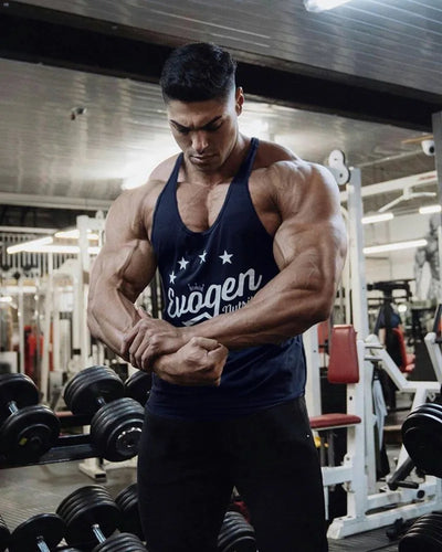 Men's Muscle Fitness Vest Breathable Quick-Dry Gym Workout Tank Top for Summer Running Bodybuilding Trendy Casual Sportswear