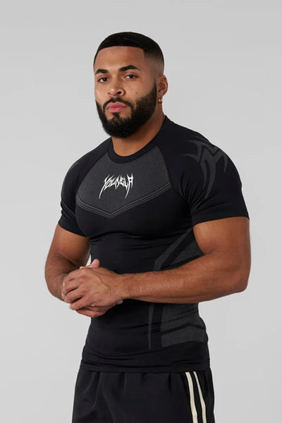2025 YOUNGAL New Men's Fitness T-shirts clothing  sports Tshirt tights high elastic training short sleeve fitness man clothing