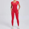 Women's Yoga Jumpsuit Fitness Sport Set Overalls Gym Clothing Wear Pilates Workout Clothes Women Short Sleeves Outfit Activewear