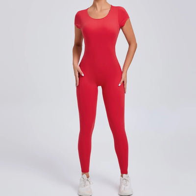 Women's Yoga Jumpsuit Fitness Sport Set Overalls Gym Clothing Wear Pilates Workout Clothes Women Short Sleeves Outfit Activewear