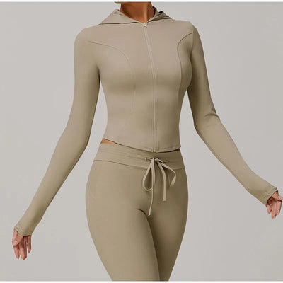 Women Sports Zipper Jacket Yoga Long Sleeved Shirts Summer Sun Protection Clothing Fitness Running Gym Tops UV Resistant Coat