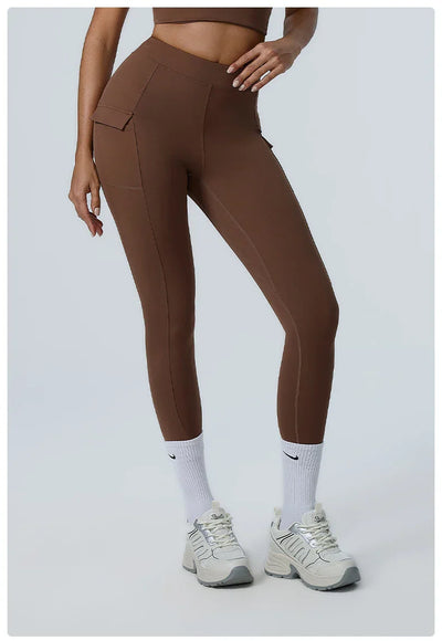 Sports Leggings For Women High Waist impact Leggings Workout Fitness Tights Athletic Wear Yoga Pants With Pocket Gym Clothing