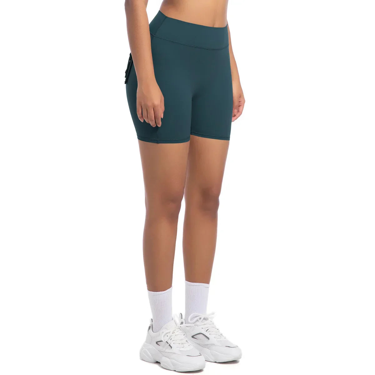 Womens Workout Shorts with Pockets Scrunch Butt Gym Biker Shorts High Waisted Booty Cargo Pants Yoga Running Leggings Activewear