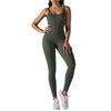 Women's Fitness seamless jumpsuit Solid Color Sports Jumpsuit Fitness Yoga Suit Jumpsuit Set Summer Ribbed Shapewear