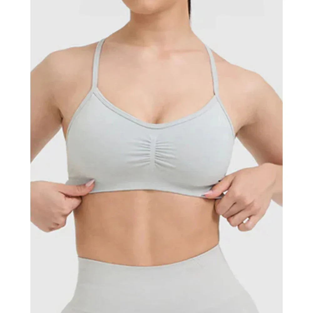 Womens Sports Bra Open Back Workout Yoga Top Workout Bras Yoga Bras Halter Top for Yoga Gym Workout Fitness
