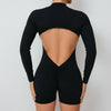 Women Gym Suits Women V Back Scrunch Whole Suit Push Up Sports Suit Women Fitness Suit with Zipper Training Clothes One-Piece