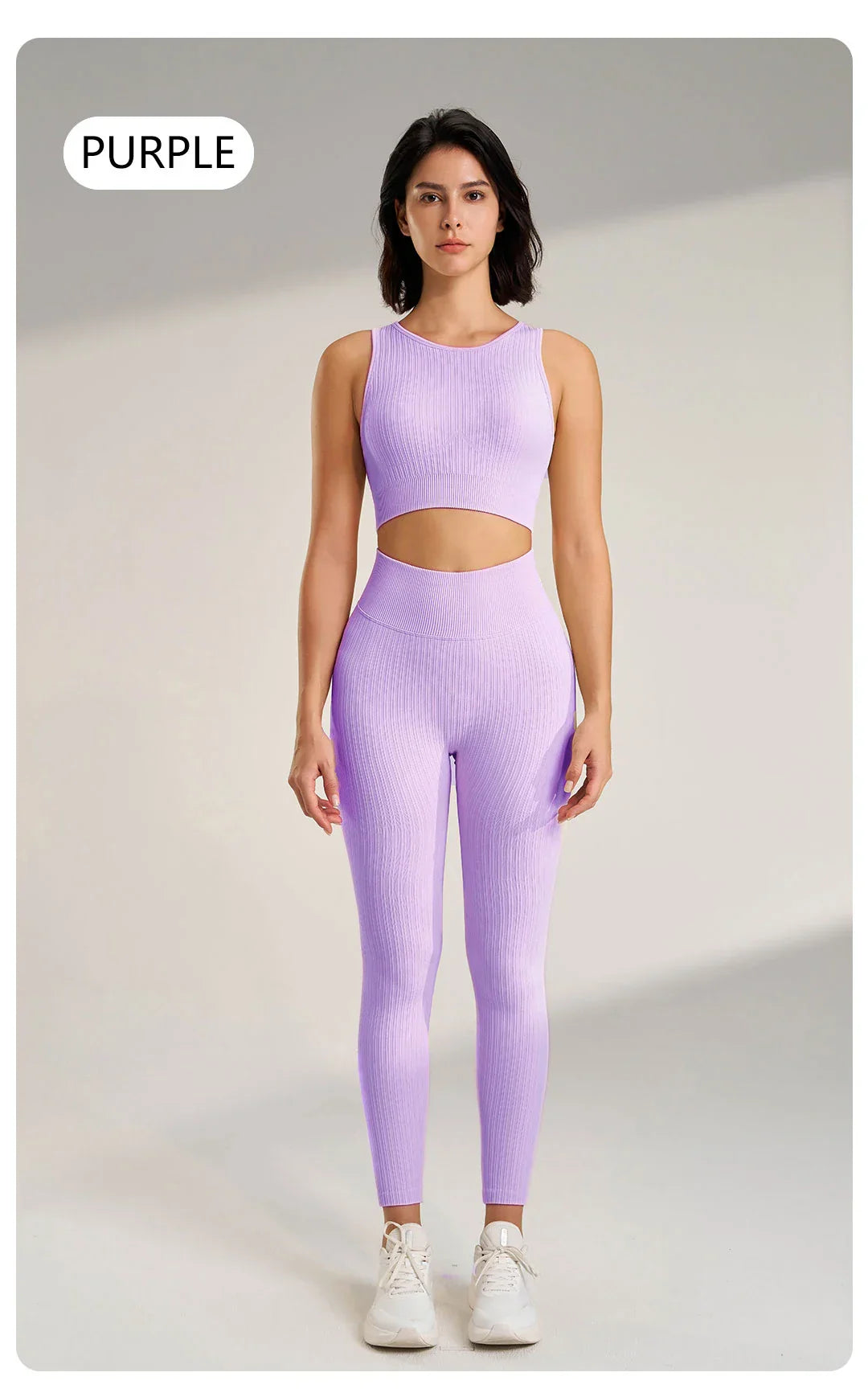 Women's sports fitness suit yoga running shock bra underwear slim leg lift hip tight base nine minutes trousers