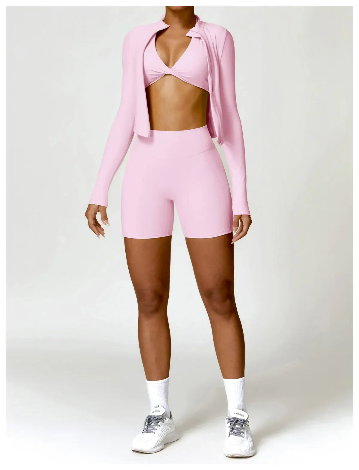 Women's Outdoor Running Fitness Jacket T-shirt Stand Collar Long Sleeve Zipper Yoga Shirts Solid Gym Push Up Workout Tops New