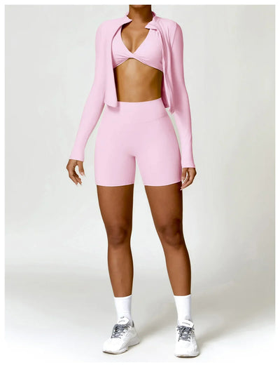 Women's Outdoor Running Fitness Jacket T-shirt Stand Collar Long Sleeve Zipper Yoga Shirts Solid Gym Push Up Workout Tops New