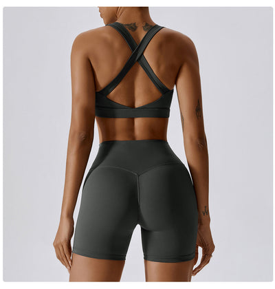 Women Cross Strap Sports Bra Top Women Push Up Sport Bra Yoga Gym Crop Top Brassiere Fitness Top Sport Bra Breathable Bras