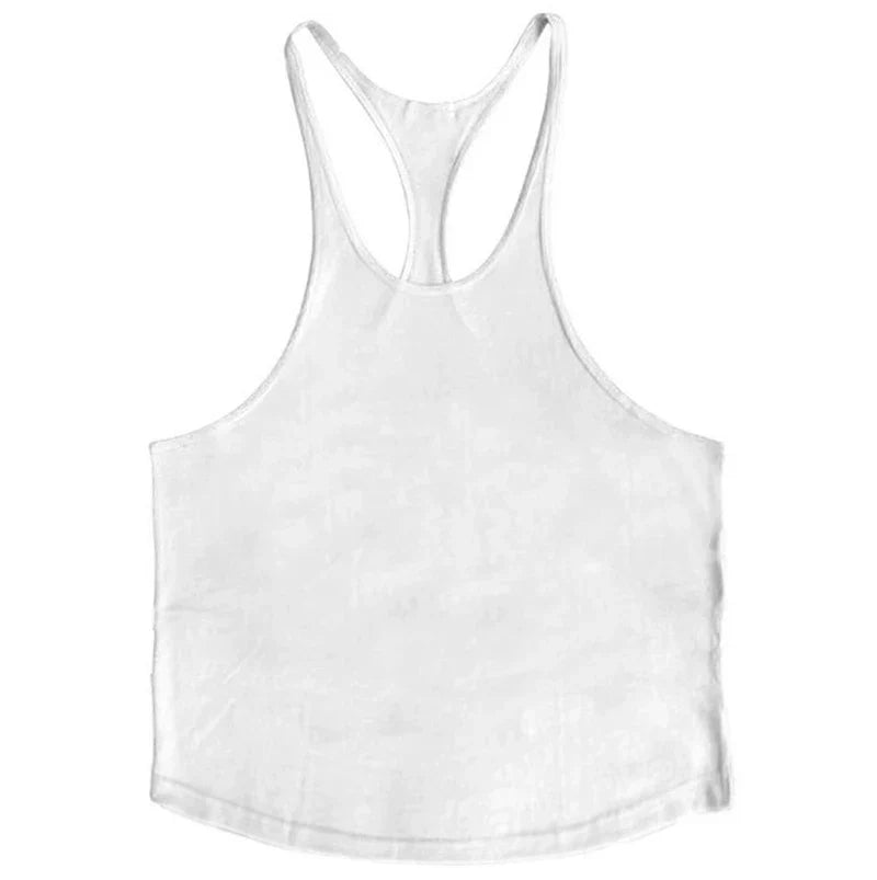 Gym Tank Top Men Bodybuilding Clothing Blank shirt Fitness Singlets Sleeveless Tanktops Cotton Muscle Stringer Vest Man