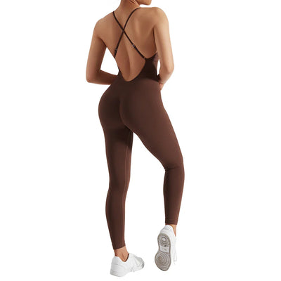 Jumpsuit Women One-piece Outfit  Sleeveless Square Neck  Bodysuit  Casual Streetwear Playsuits Sport Fitness Jumpsuit Women