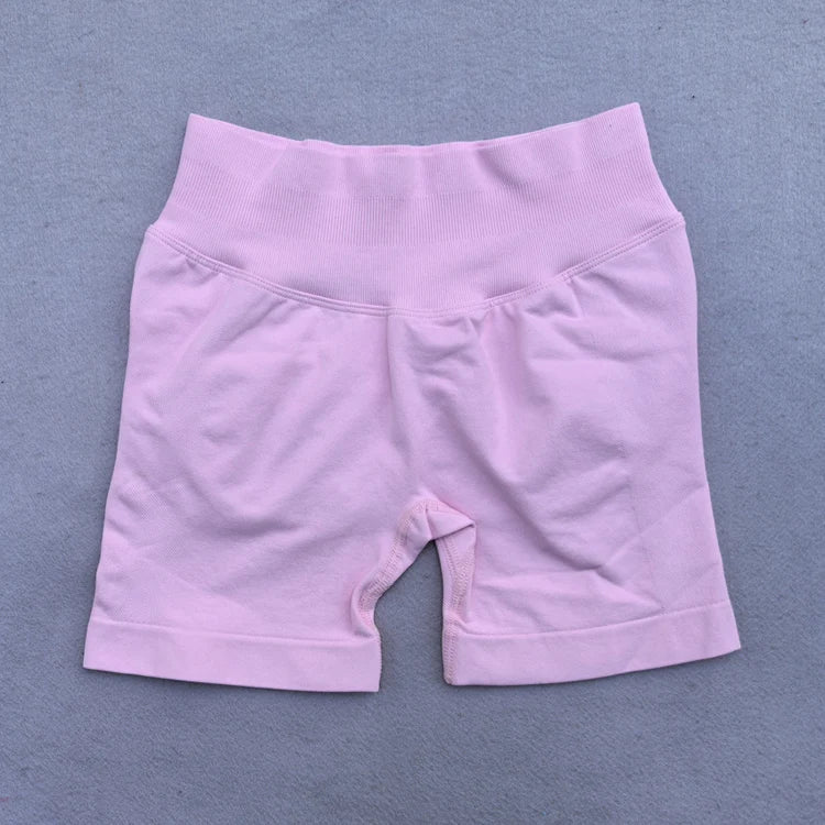 Gym Shorts Women Fitness Sports Biker Shorts 4.5" Low Ribbed Band Yoga Shorts Workout Scrunch Butt Seamless Leggings