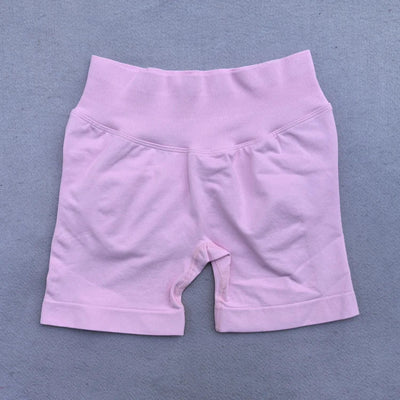 Gym Shorts Women Fitness Sports Biker Shorts 4.5" Low Ribbed Band Yoga Shorts Workout Scrunch Butt Seamless Leggings
