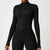 Women's Outdoor Running Fitness Jacket T-shirt Stand Collar Long Sleeve Zipper Yoga Shirts Solid Gym Push Up Workout Tops New