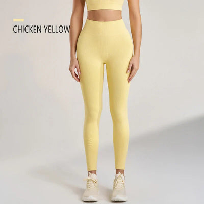 Women's Sports Fitness Leggings Seamless High Waist Stretch Solid Color Yoga Leggings Training Running Gym Quick Dry Breathable