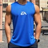 Mens Running Sleeveless Sport Tank Tops Gym Bodybuilding Fitness Workout Muscle Vests Mesh Cool Breathable Quick Dry T-Shirts