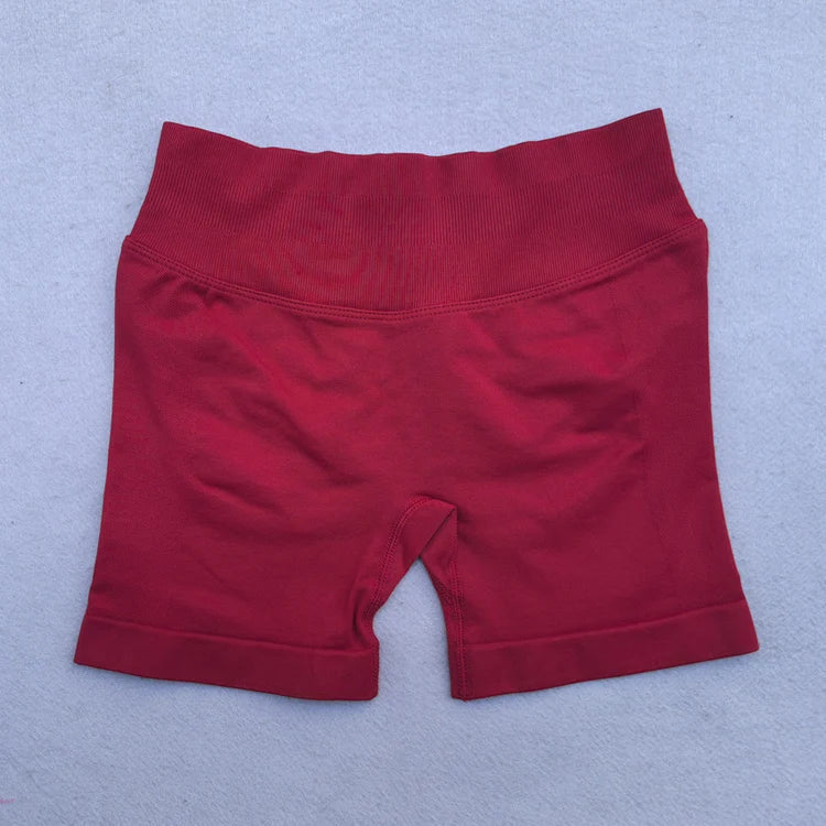 Gym Shorts Women Fitness Sports Biker Shorts 4.5" Low Ribbed Band Yoga Shorts Workout Scrunch Butt Seamless Leggings
