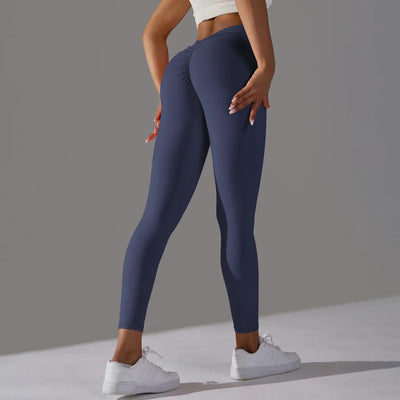 Women Fitness Leggings Workout Gym Running Scrunch Leggings Sexy Back V High Waist Trousers Jogging Active Wear Tight Pants