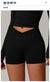 Women's fitness shorts  high-waisted buttock-lifting  tight  quick-drying  sporty yoga three-quarter shorts